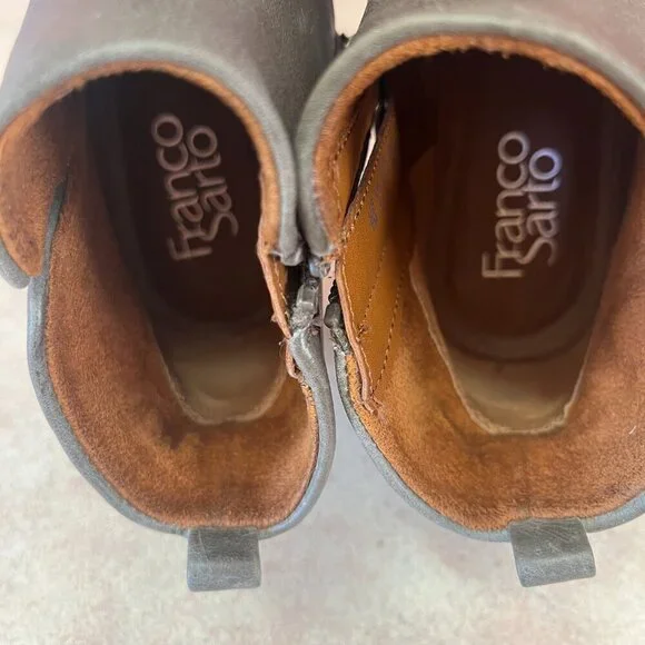 Franco Sarto Hyla Leather Grey Ankle Booties - Picture 12 of 14